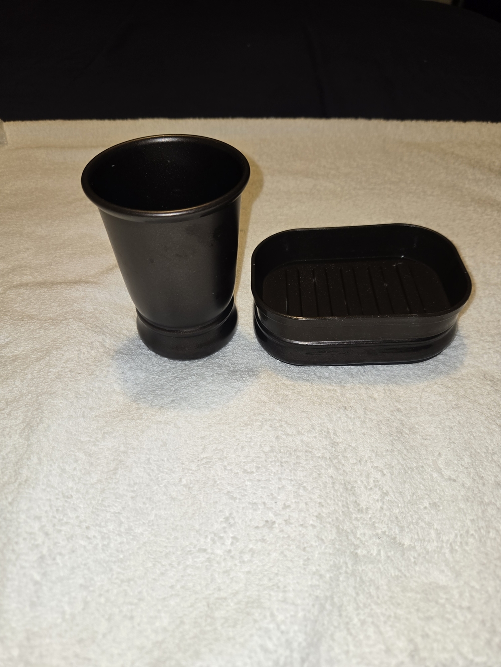 Bronze Bathroom Tumbler and Soap Dish Set